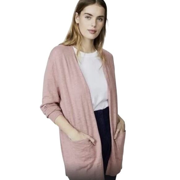 Madewell Women's S Overized Ryder Dusty Pink Wool Blend Slouch Cardigan Pockets - Picture 1 of 15